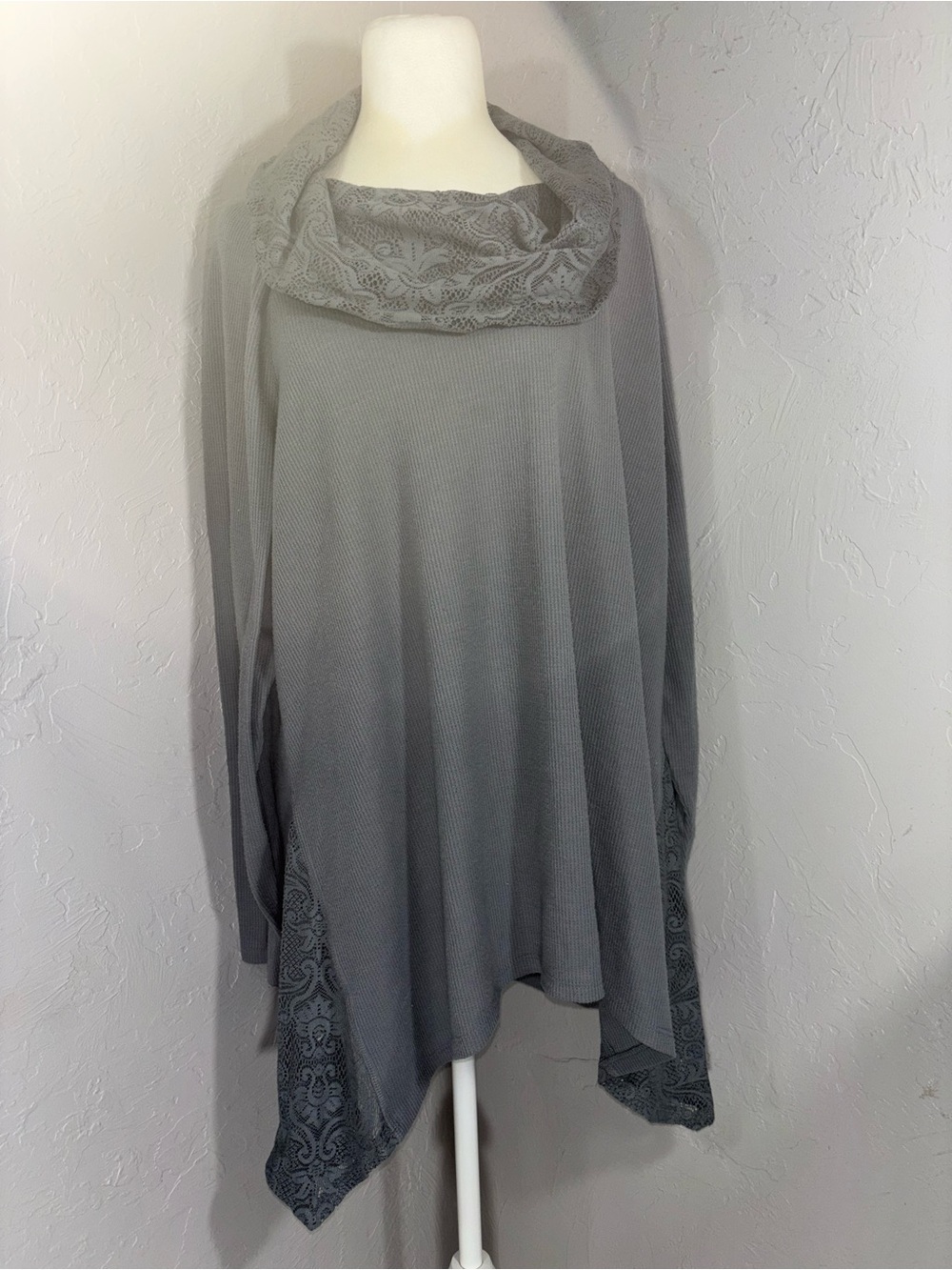 Maurices Gray Draped Cowl Neck Pullover